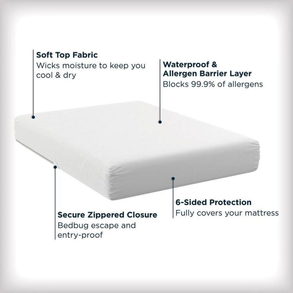 Allerease -  King Maximum Waterproof Allergy and Bedb White - Picture 2 of 5